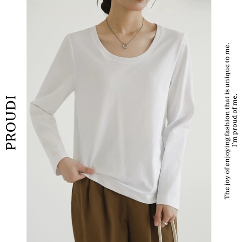 【クルーネック長袖Tシャツ 】P00352