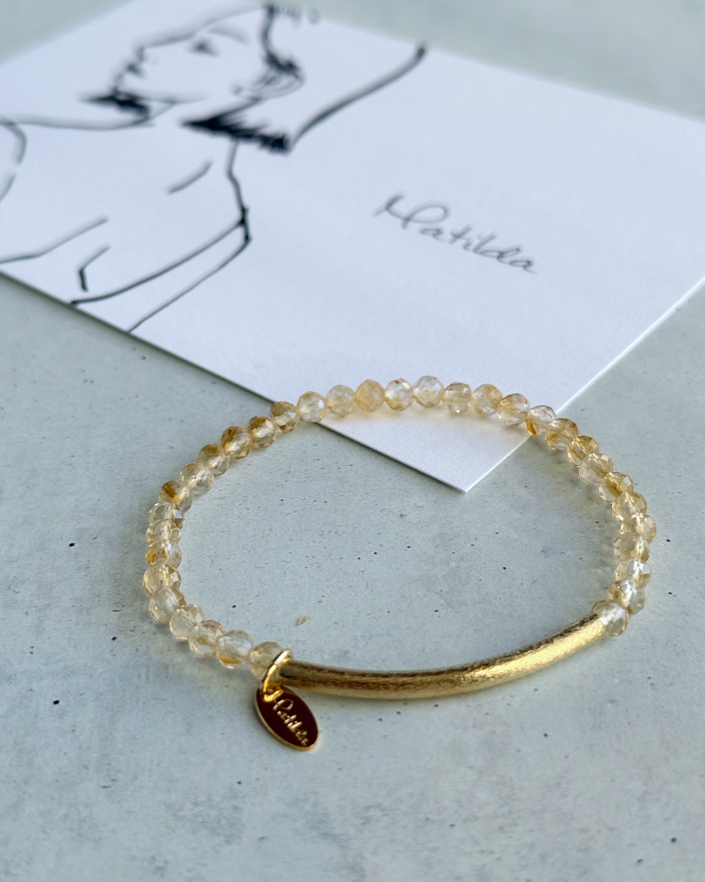 【再販】Tube & stone bracelet(シトリン)