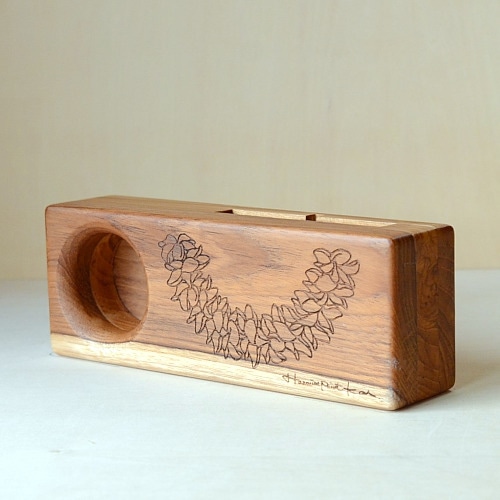 Wood eco speaker [Plumeria Lei / wood:チーク] 【WES-PLU-L-2】