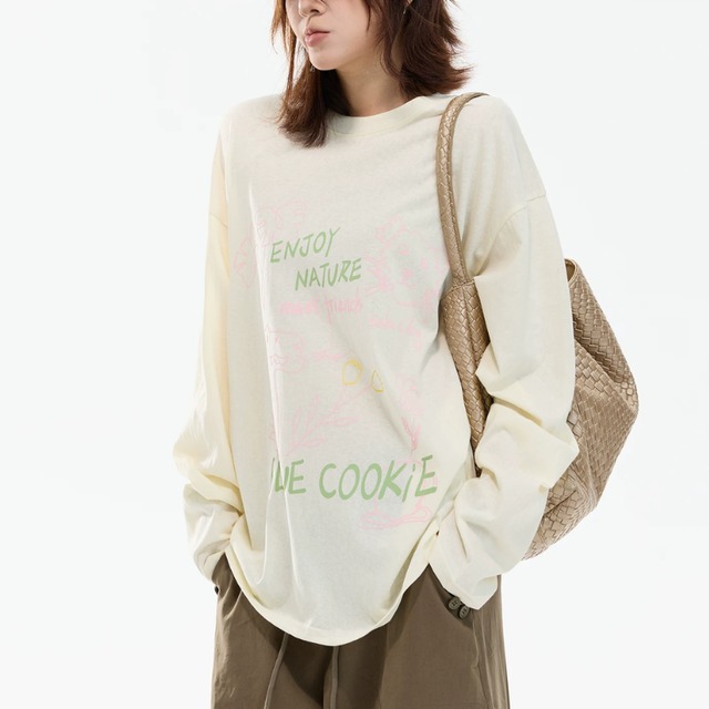 hand-drawn graphic long tee　ハンドドローインググラフィックロングティー　J2103