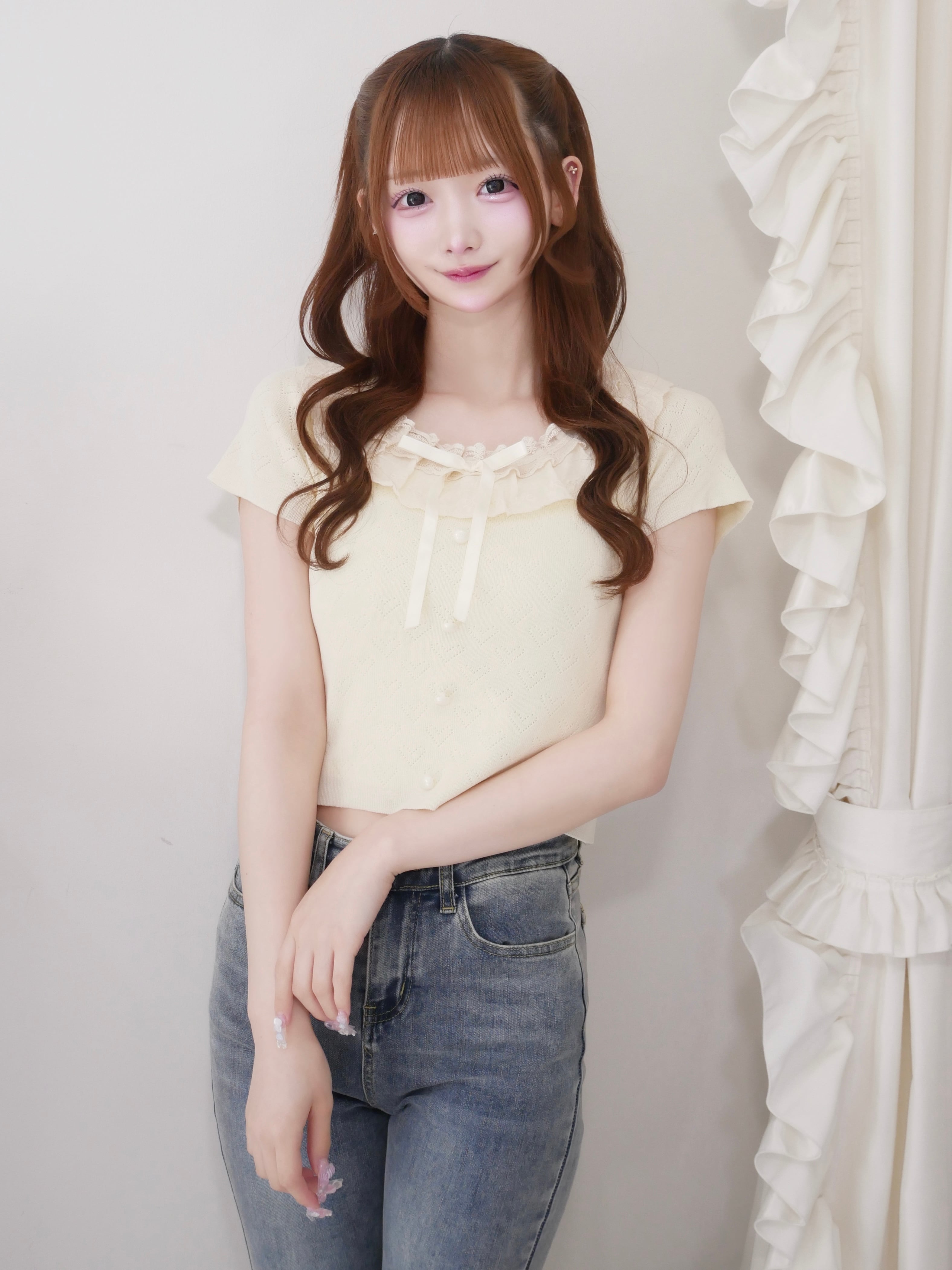 frill heart knit