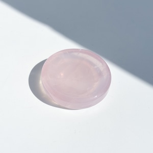 透明感◎ローズクォーツ 丸型のうつわ 23◇Rose Quartz◇天然石・鉱物・パワーストーン
