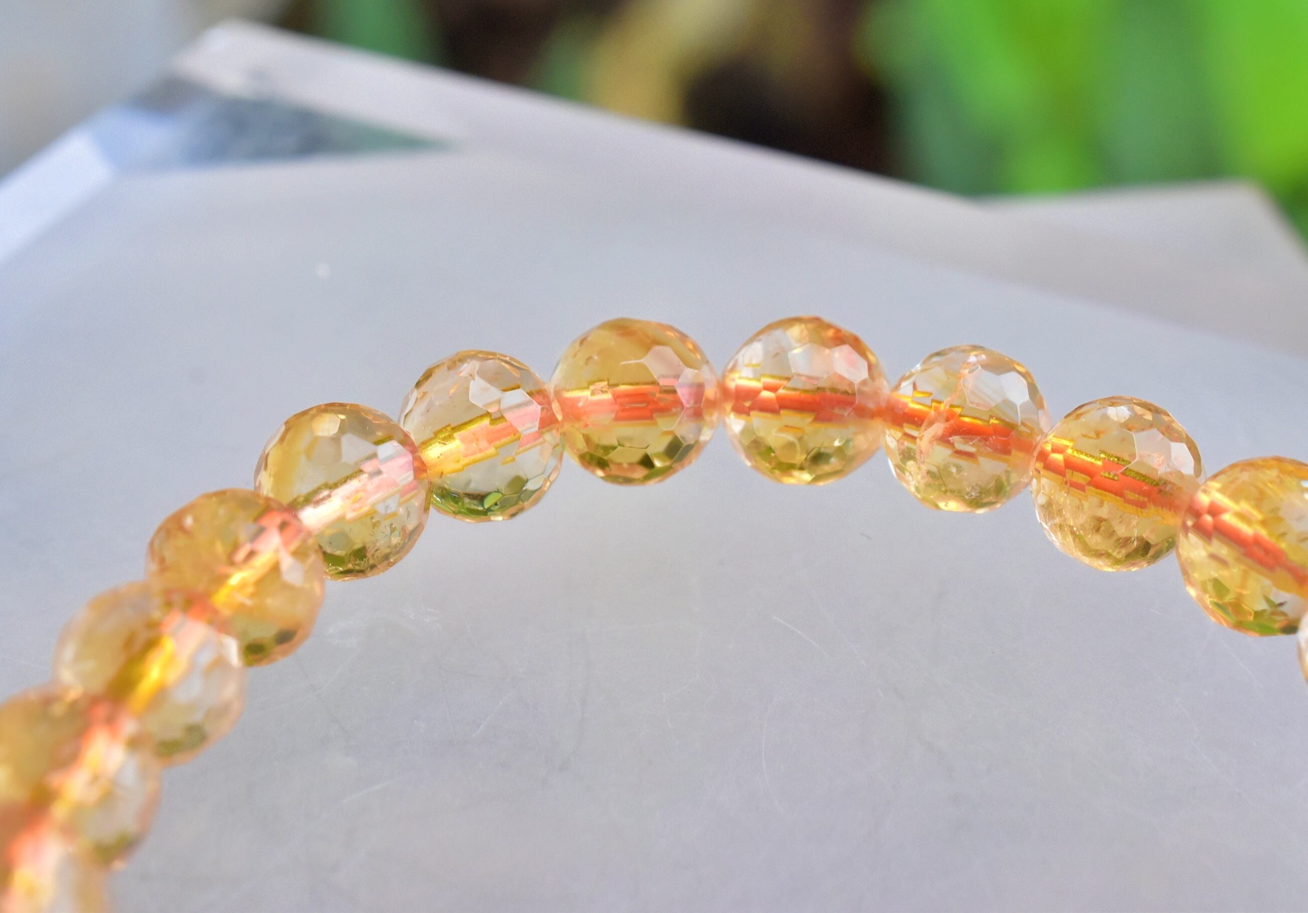 カット入り☆シトリン ブレスレットs1005 | Funky garuda Stone