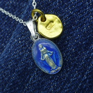 ★amp japan 16AHK-132／Medaille Miraculeuse Necklace -Blue Epoxy-