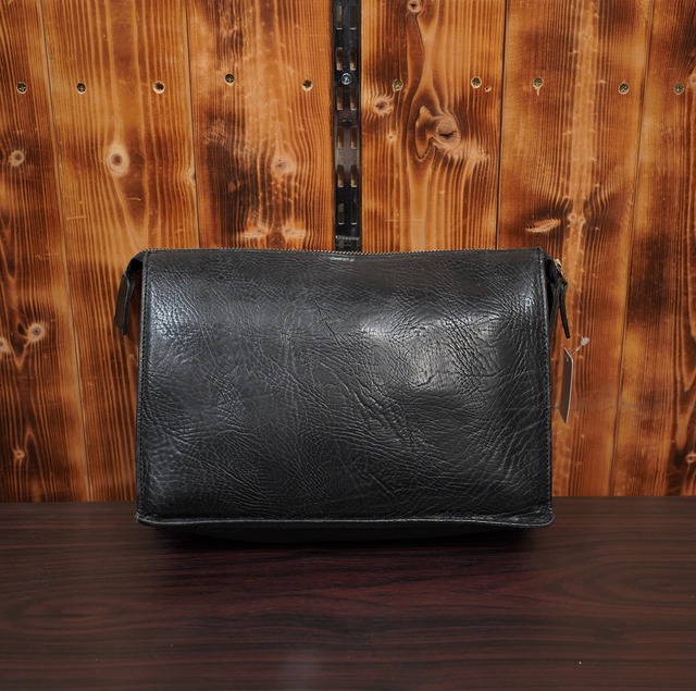 Polo Ralph Lauren ブラック レザー クラッチバッグ セカンドバッグ ラルフローレン 黒