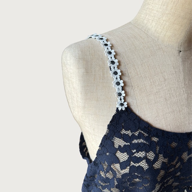 総レース デザイン キャミベスト｜ネイビー｜画像3