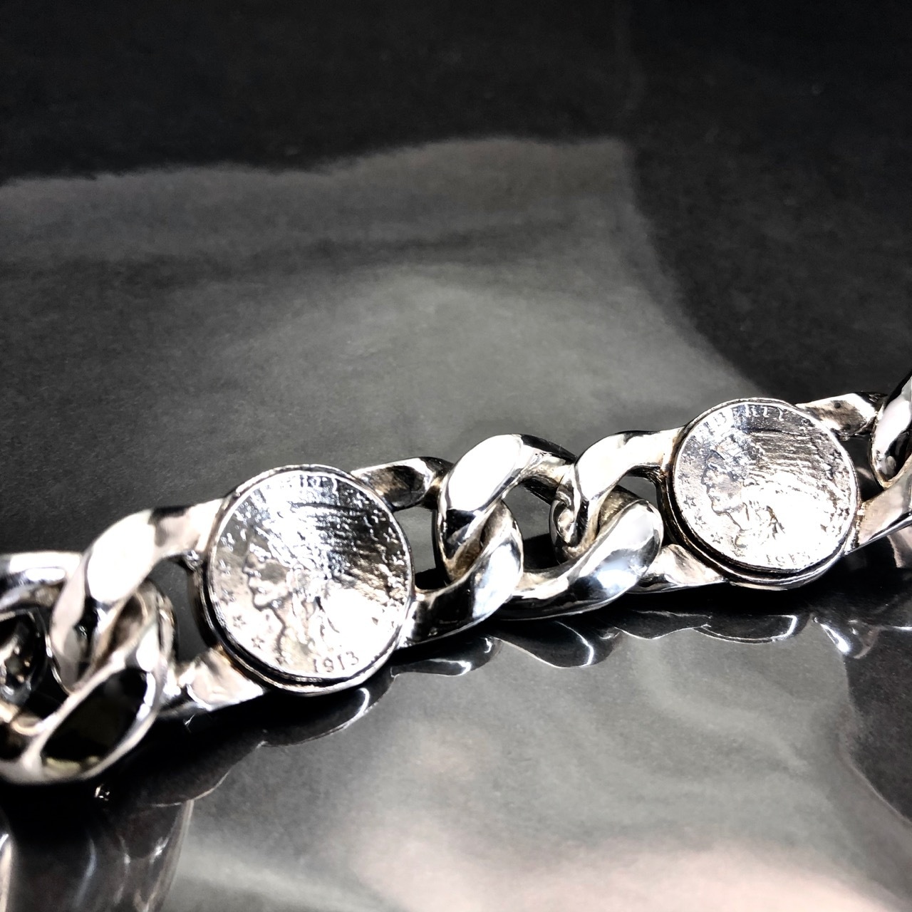 SW:HEART CHAIN BRACELET /  スタンプワークハートチェーンブレスレット