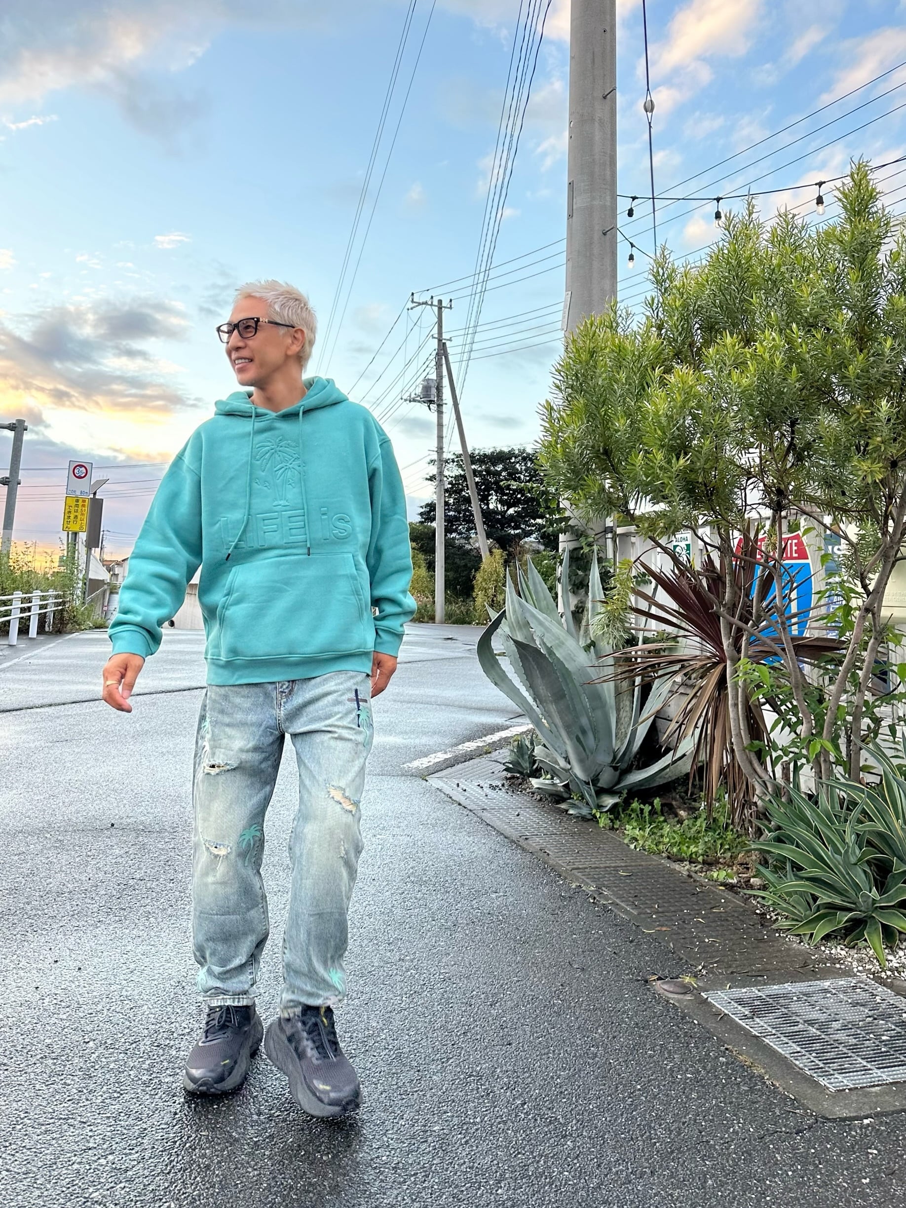 PALM ANGELS Leather Logo Patch Classic 5 Pockets Denim Pants - パンツ