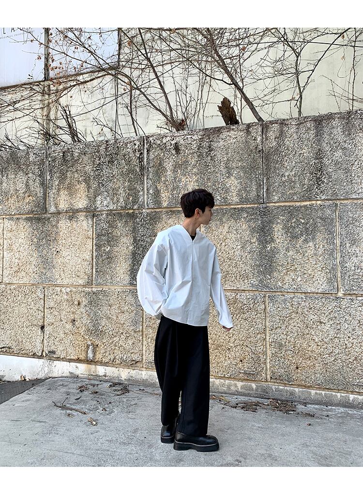 全2色 シャツ トップス ジップアップ 長袖 おしゃれ