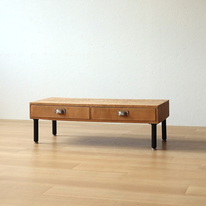 アンティーク ロクロ脚 引き出し3杯 無垢材 文机 古家具 トチ | RENOKA