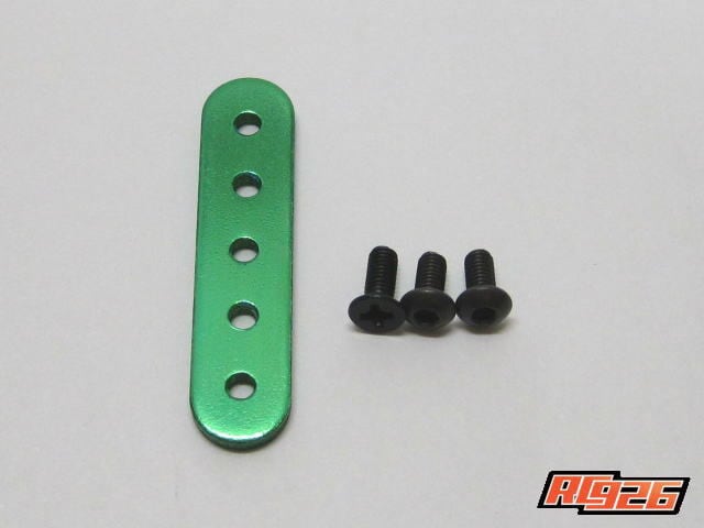 RC926】汎用ストレートステー/ロング グリーン M3×8mm(1個)/M3×6mm(2個