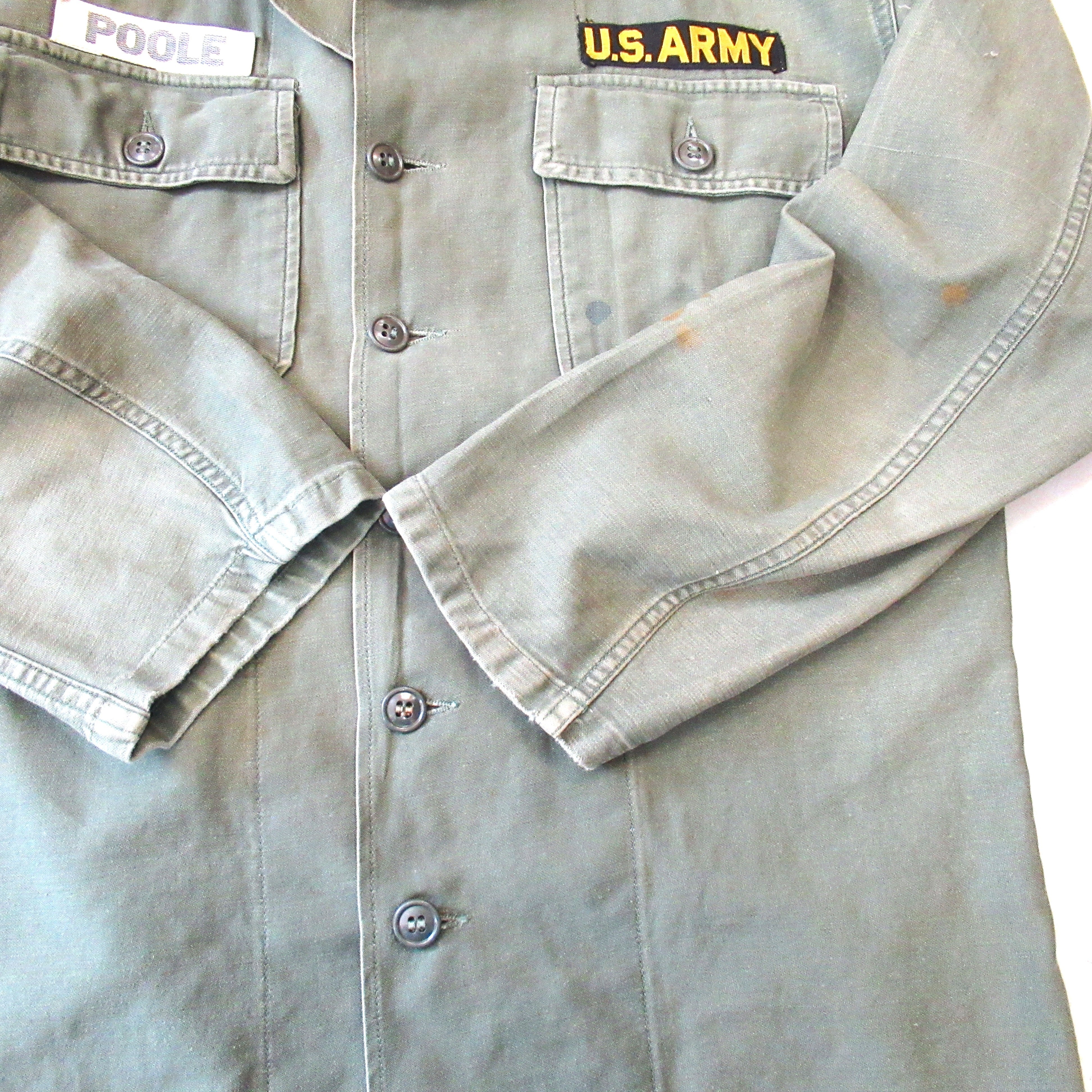 60S U.S.ARMY OG-107 筒袖 1st後期 Utility Shirt 【About 16 1/2