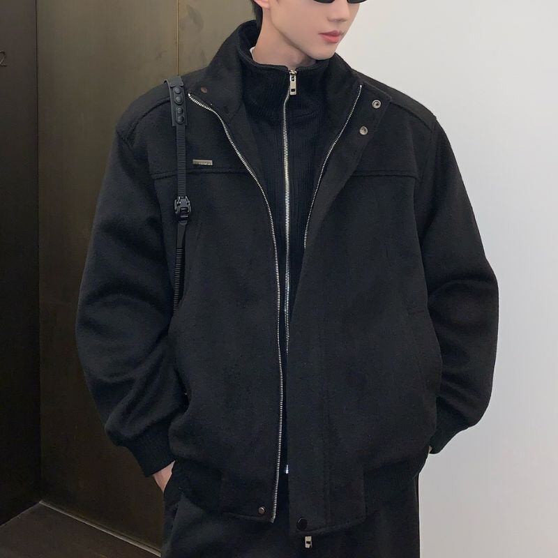 重ね着風スタンドカラーキルティングジャケット C10515