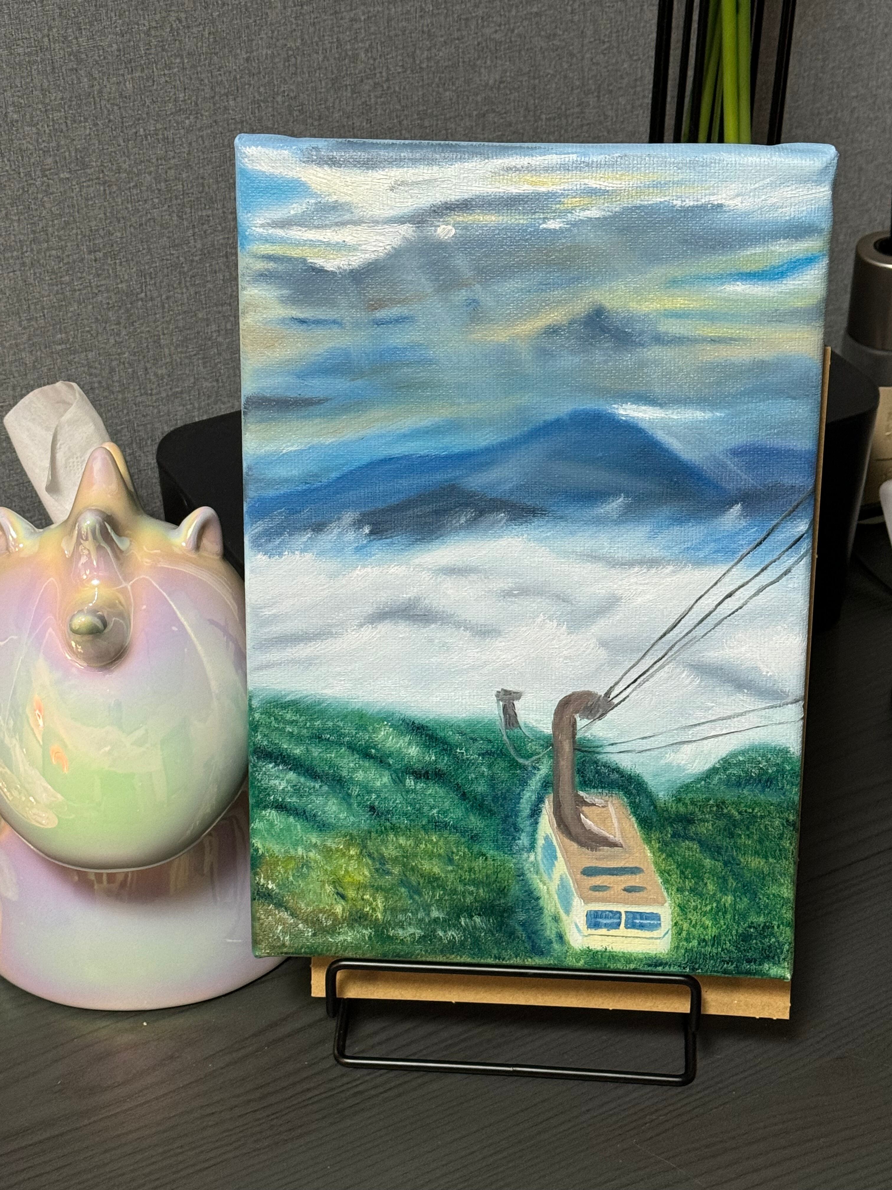 「林間倒影」　手描き　油絵　風景画　原画　油彩画 一 番 安いホビー・楽器・アート - 「林間倒影」 手描き 油絵 風景画