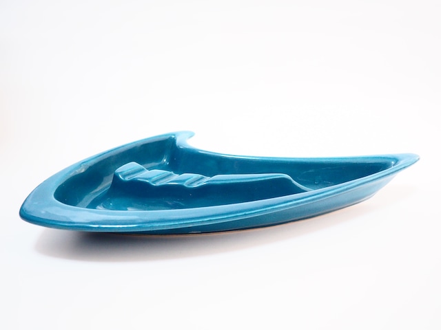 1958 Ceramic Big Boomerang Ashtray Made in USA
