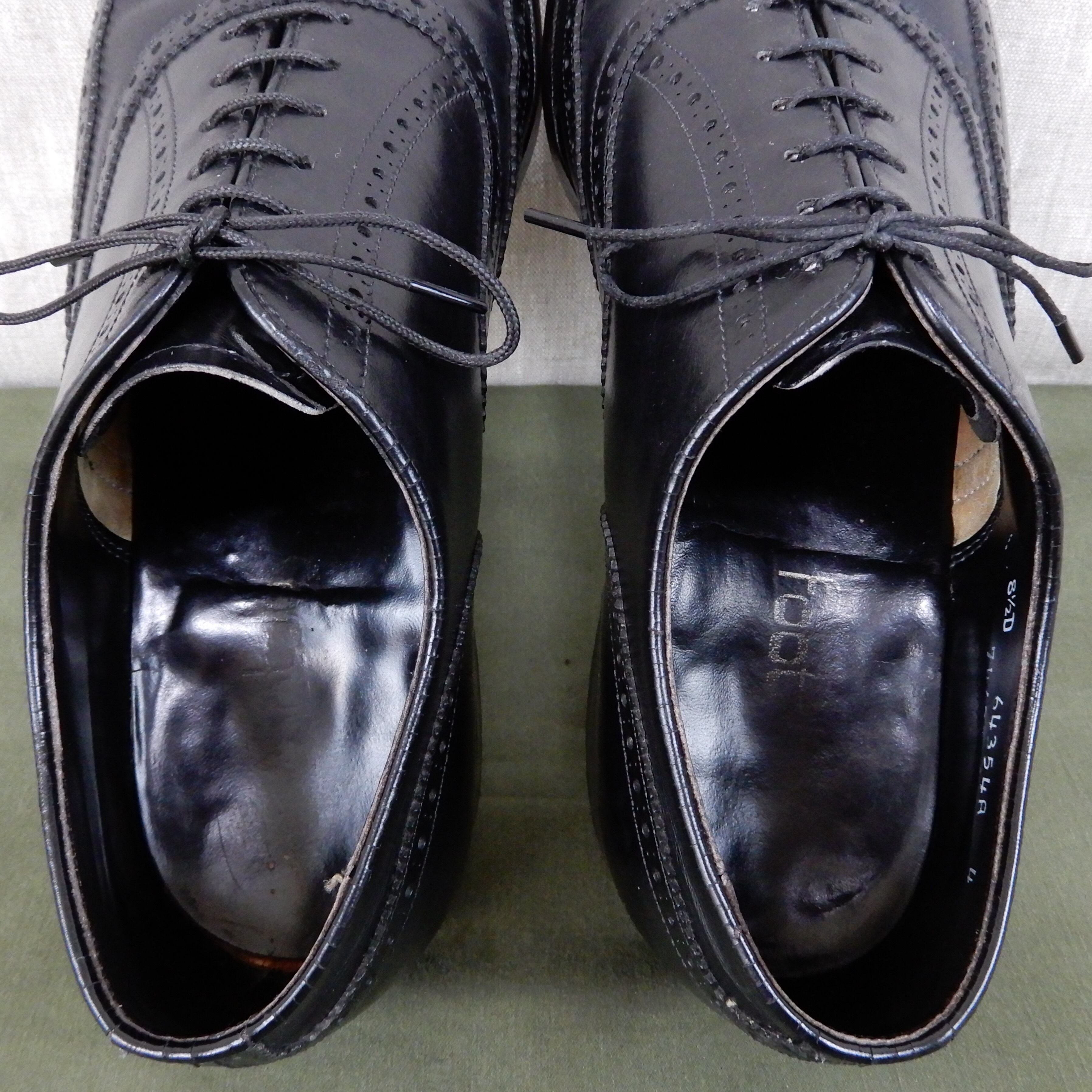Footjoy Wing Tip Shoes 1970s Size8.5D BK