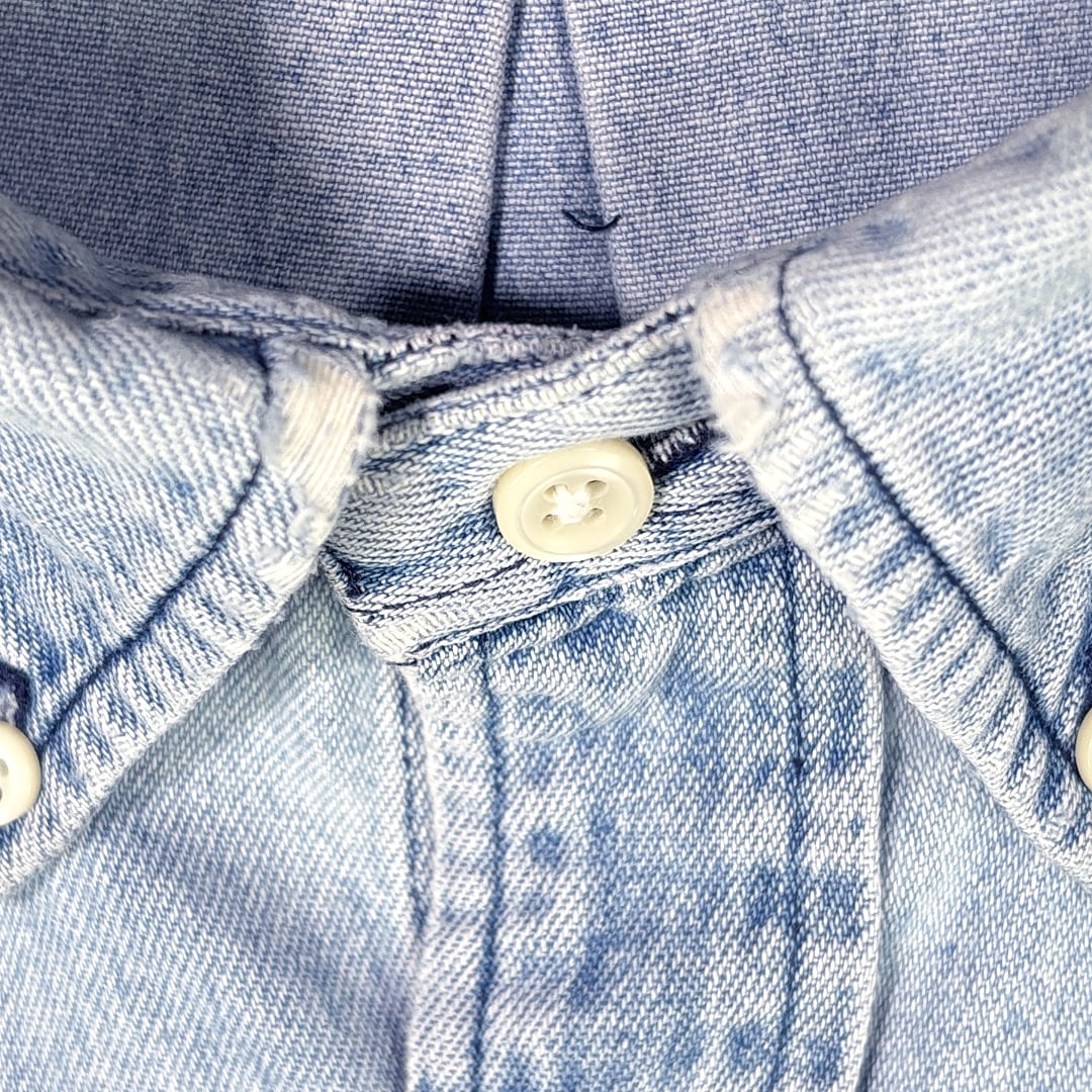 90s ラルフローレン デニムシャツ ボタンダウン 長袖シャツ