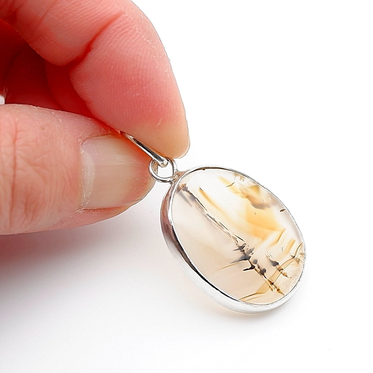 ピクチャーアゲートのペンダント 天然石アクセサリー ペンダントトップ