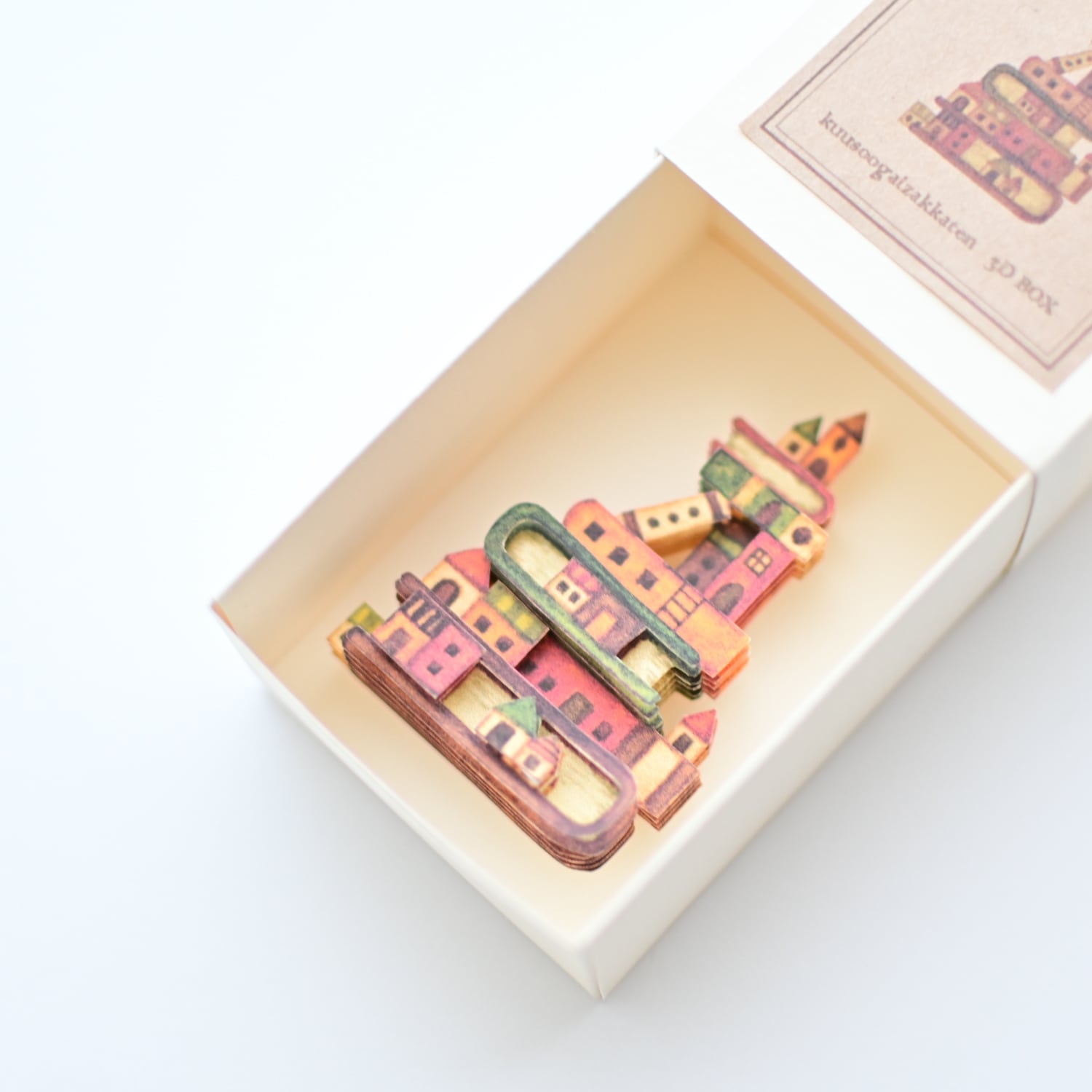 手作りキット＊ミニ3次元Box「本の街」《空想街雑貨店》 | 空想街雑貨店