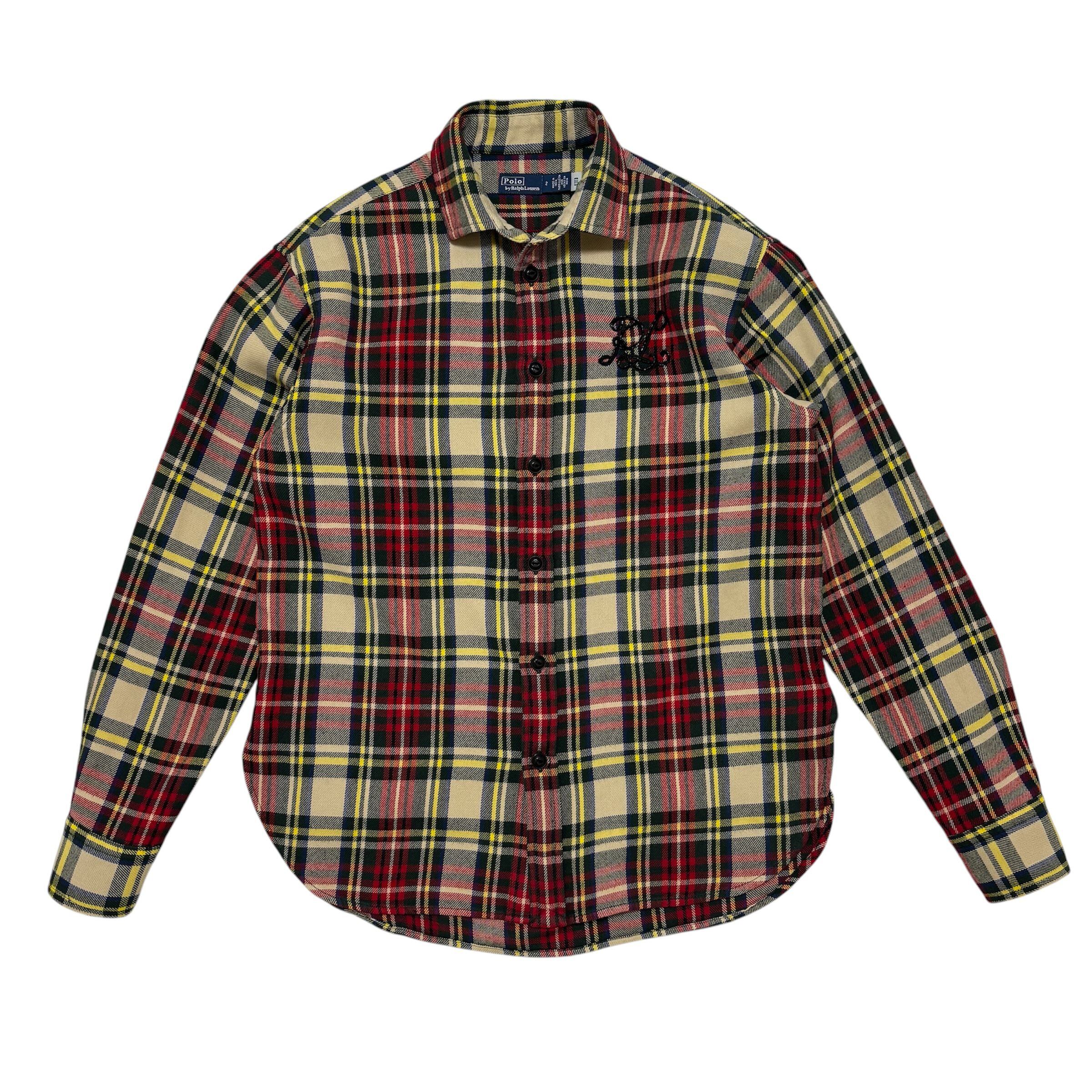 中古 ポロバイラルフローレン ビーデットロゴ プラッドコットン ツイルシャツ クリーニング済み チェック柄 レディース サイズ2