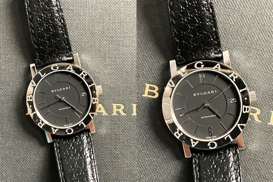 電池交換済み レア BVLGARI BB33 ホワイト 本ワニ革ベルト メンズ