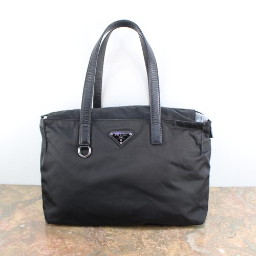 .PRADA LOGO NYLON LEATHER TOTE BAG MADE IN ITALY/プラダロゴナイロンレザートートバッグ2000000068480