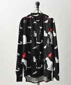 Garcon Wave Big  Cat print  band color L/S Shirt   (BLK) Gwp3789 (DEPROID sponsored brands)