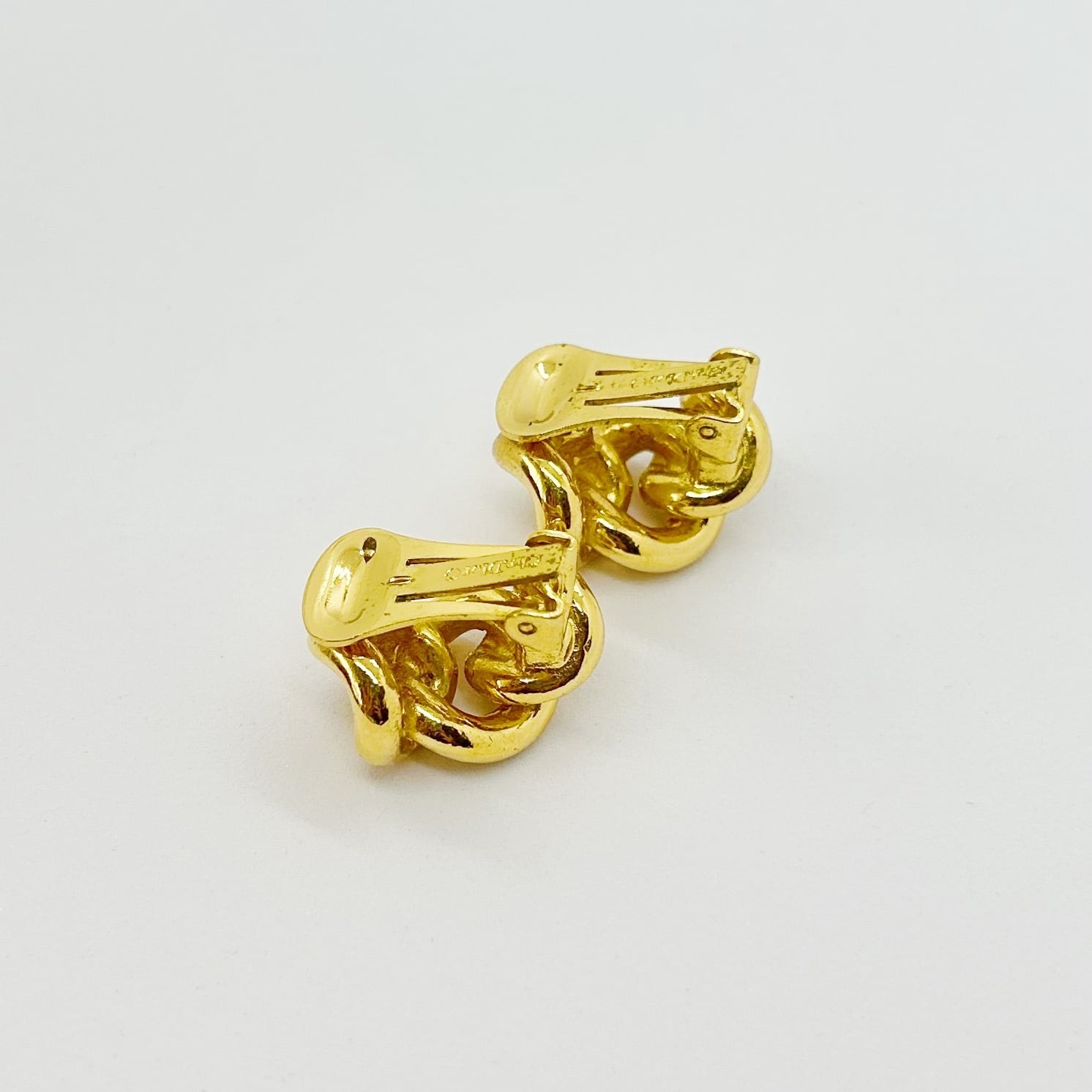 E5376】Christian Dior chain design earrings/クリスチャンディオール