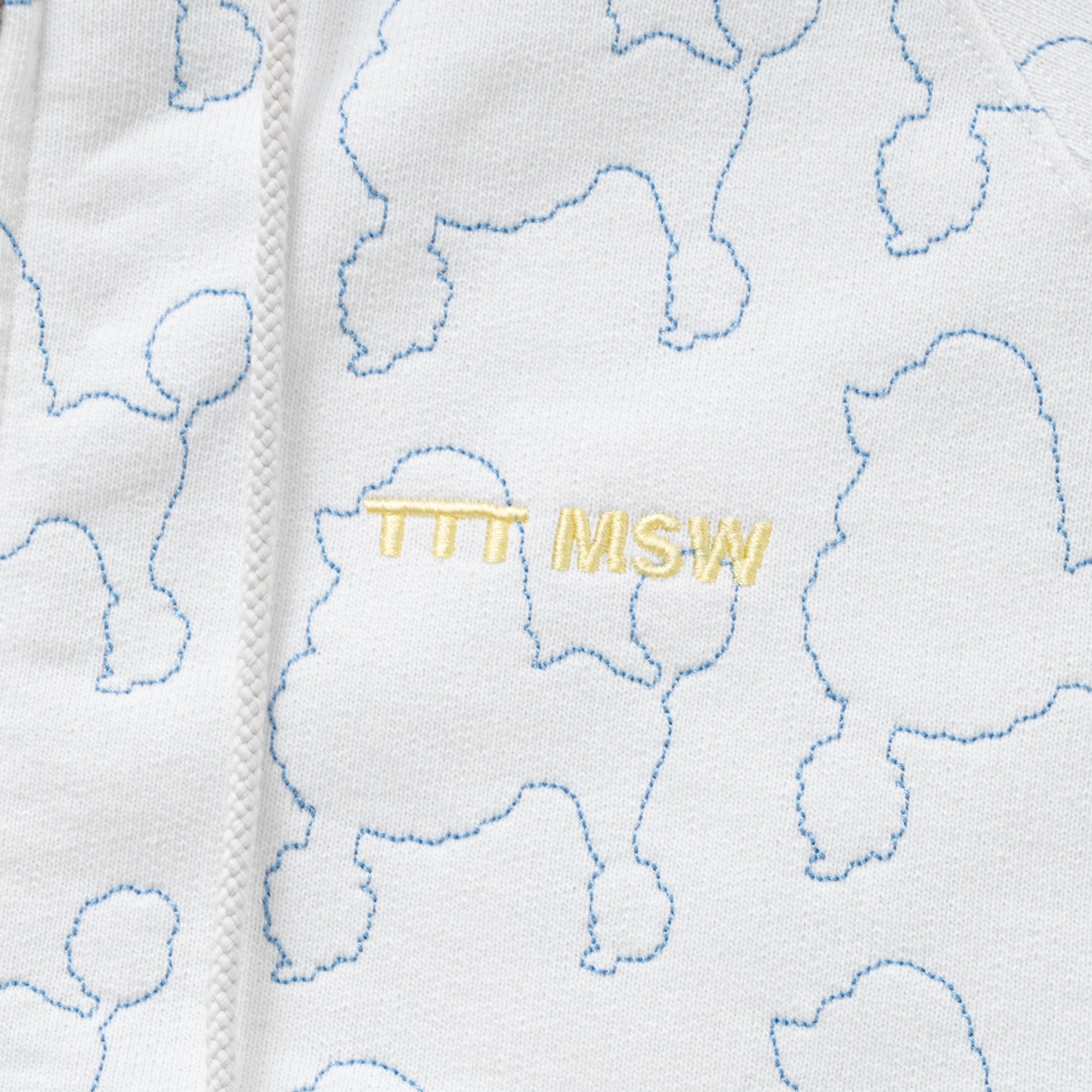 Dog embroidery zip up hoodie（WHITE） | TTTMSW