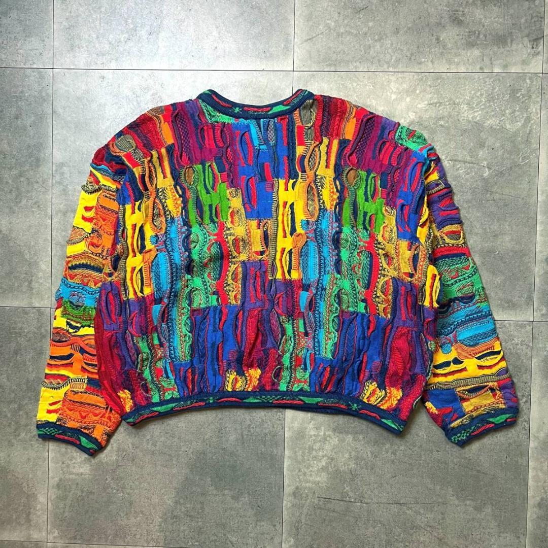 90's Coogi Mercerized Cotton 3D Pattern Sweater In Multi / 90s ...