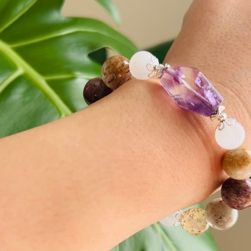 金運・癒し】ガーデンクォーツ 天然石ブレスレット｜多宝デザイン 349