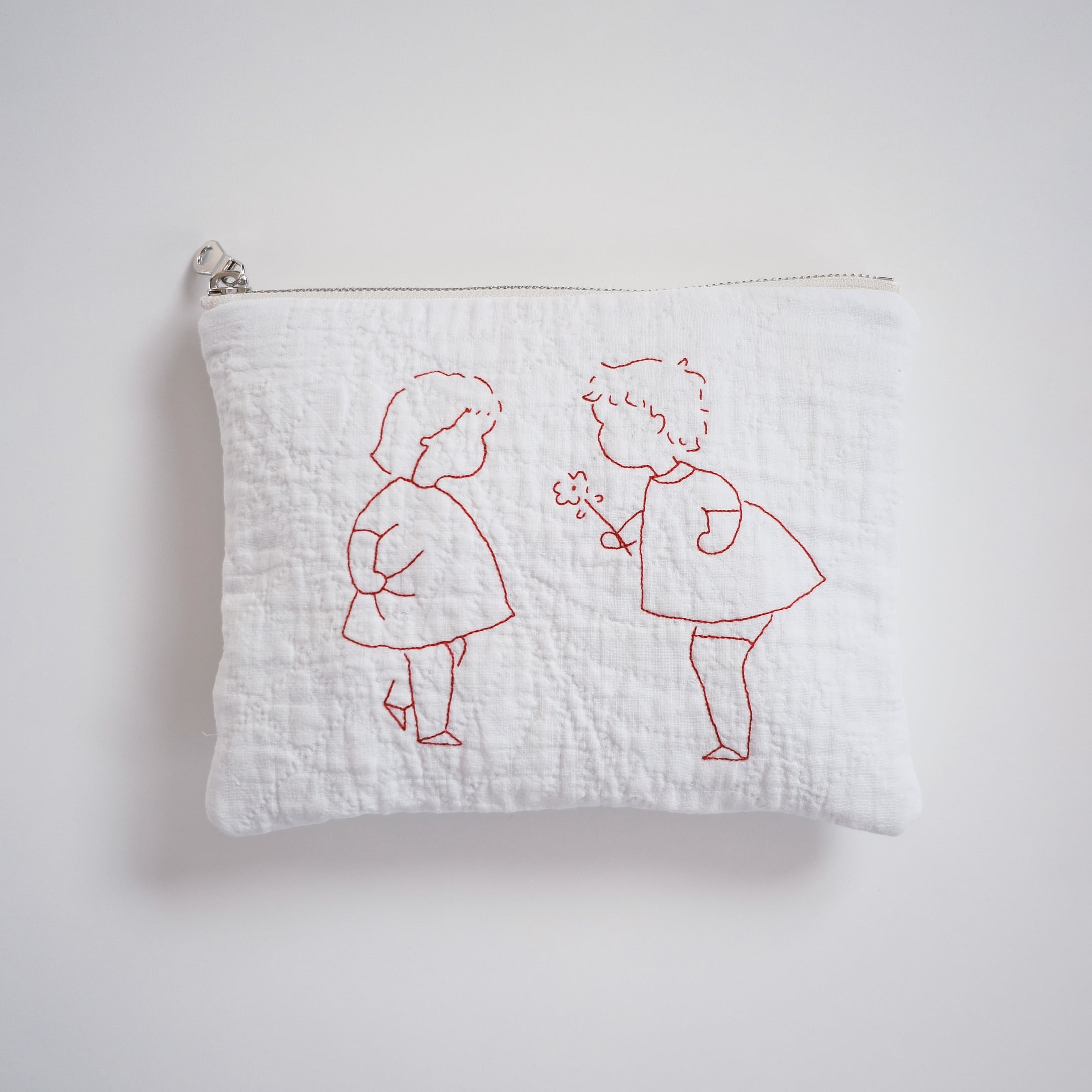 1890s bridal quit pouch / girl and boy【052】