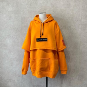 heavy H-89 layerd hoodie (Orange)【HYPOCRITE】