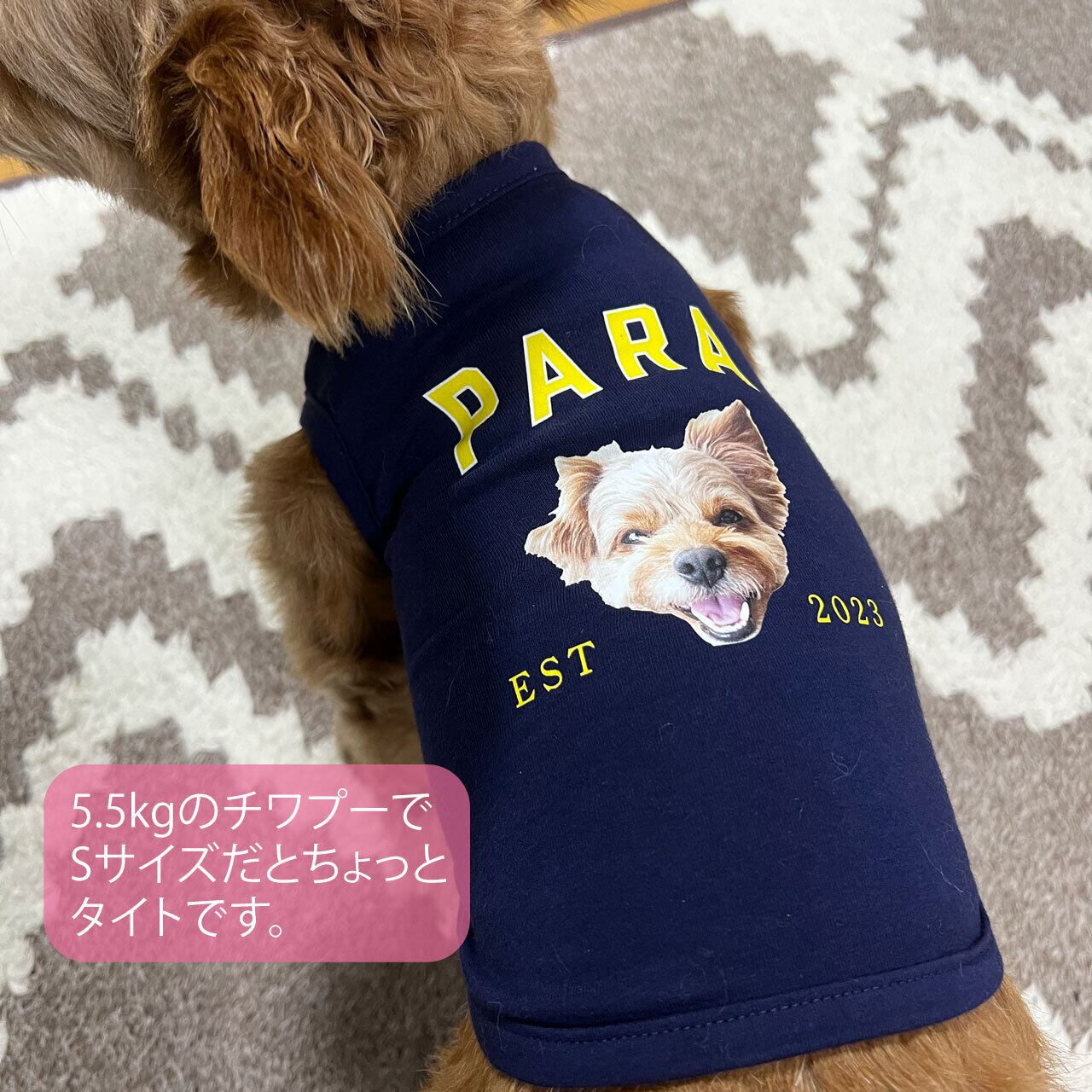 うちの子グッズ】ペットのお写真で作る犬服タンクトップ 小型犬・中型
