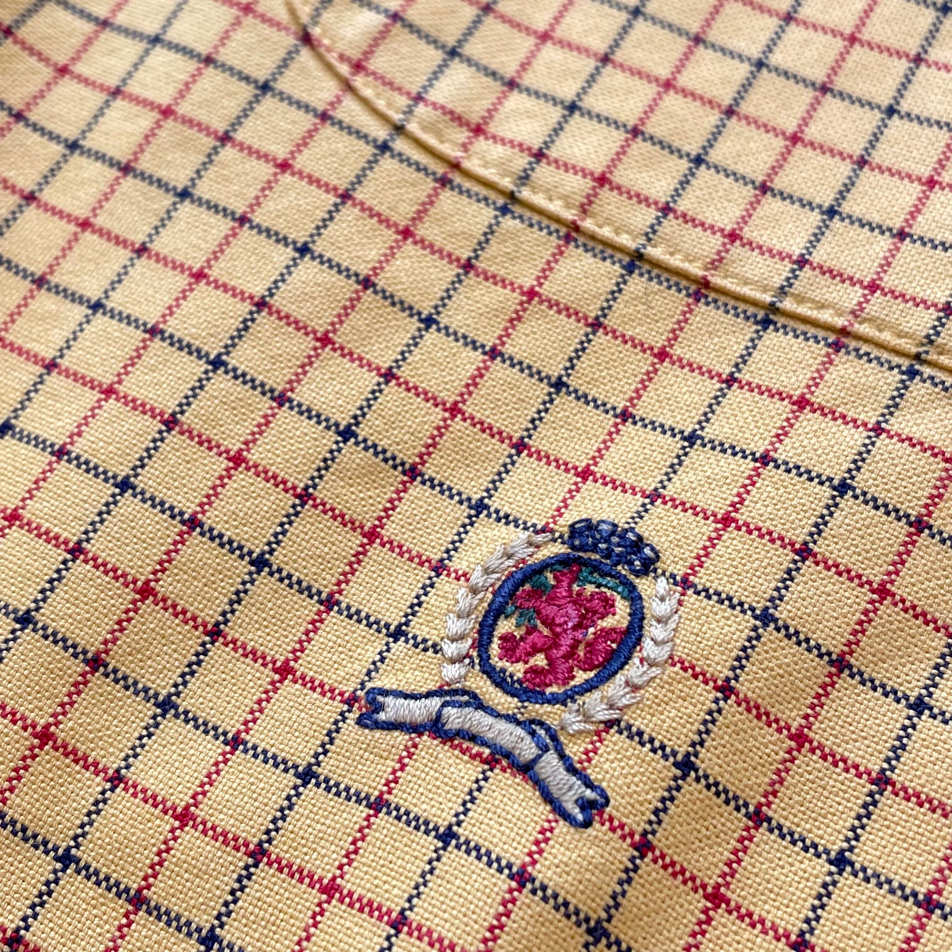 Tommy Hilfiger】長袖シャツ 刺繍ロゴ ボタンダウン 黄色 チェック柄