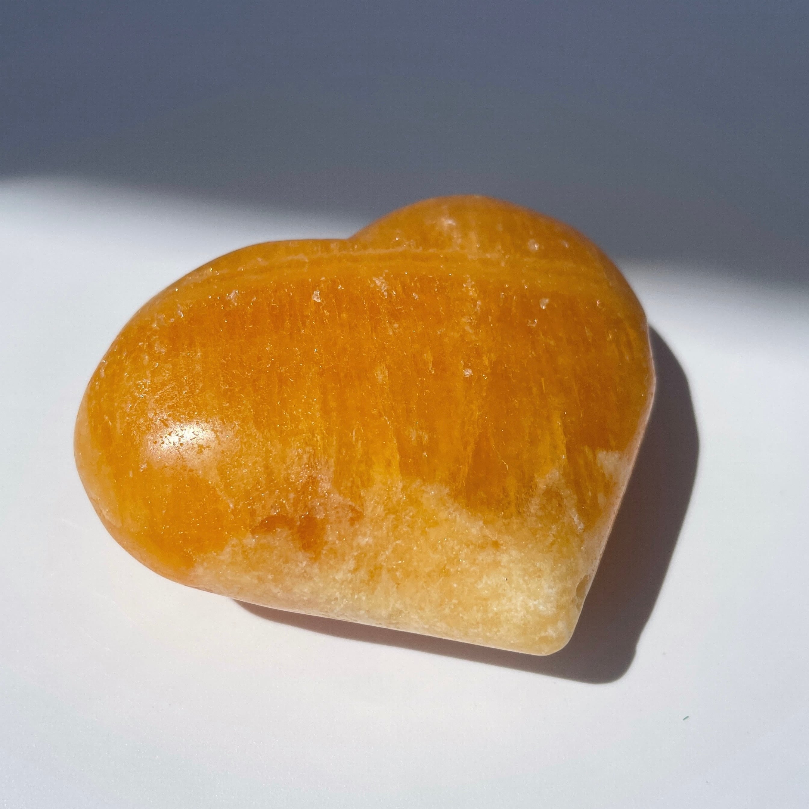 オレンジカルサイト ハート型12♡ Orange Calcite ♡天然石・鉱物