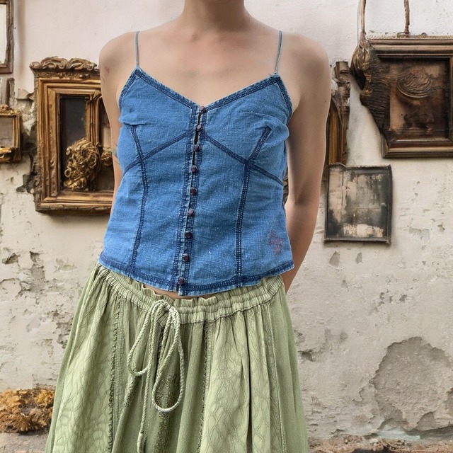 【LADIES】vintage like embroidery skirt