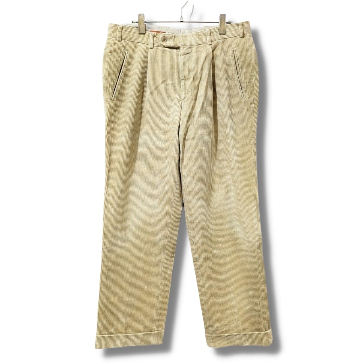 コーデュロイパンツ 古着 ベージュ 太畝 スラックス BS506