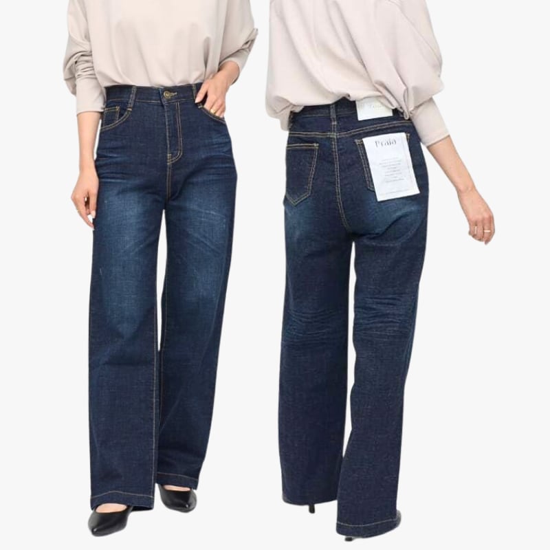 【 Praia 】超美脚セミワイドデニム