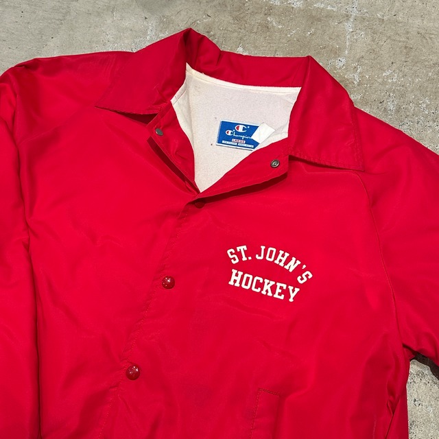 1980'S CHAMPION NYLON COACH JACKET RED L