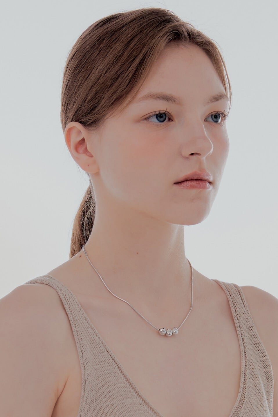 JYDdM ♥ 925 Cutting Ball Silky Chain Necklace Type.3 ☆aespa ジゼル 着用!!【JYDDM】925 Cutting Ball Silky Chain