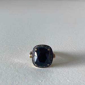 Vintage onyx and diamond ring