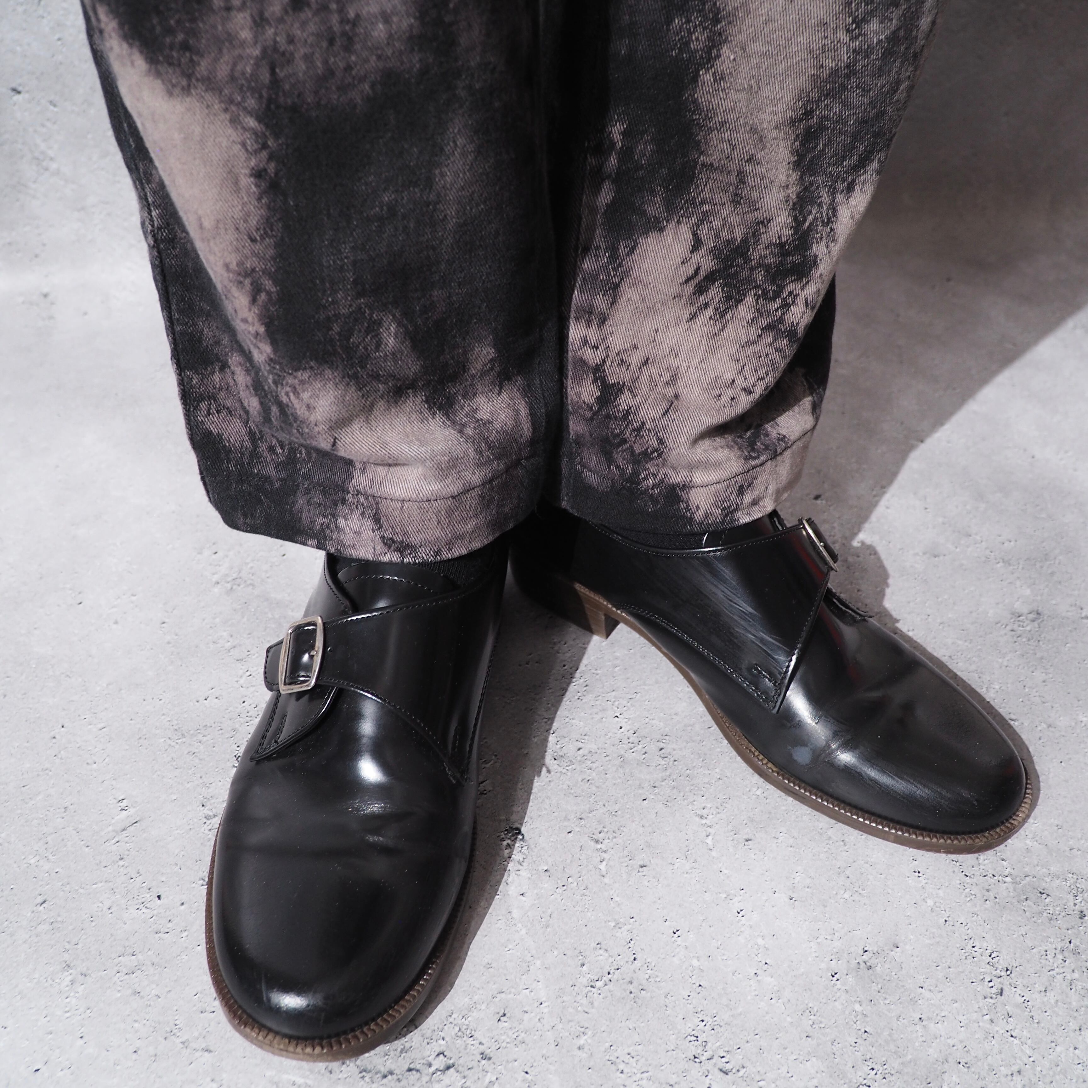 ” Danilo paura ” After-dyeing after decolorization straight pants (made in Italy)