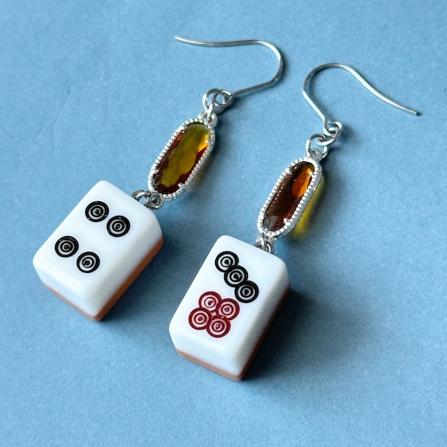 ❁筒子❁ミニ﻿麻雀牌ピアス、イヤリング(238)