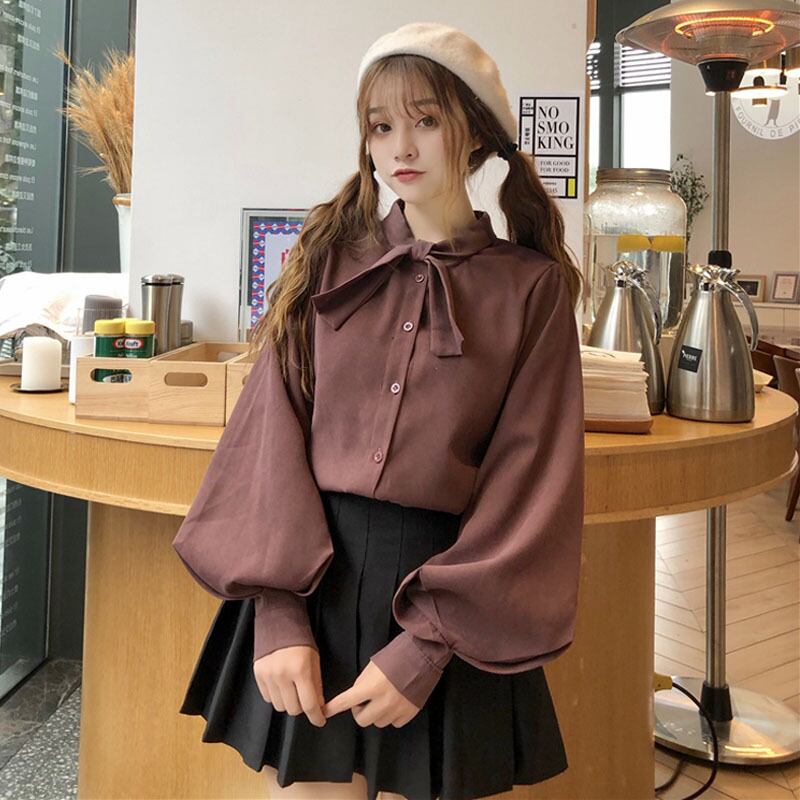 スプリングスリーブシャツ スタイル ランタンスリーブ 大人ガーリー スウィート キュート カジュアル 春物 萌量不足64658922591