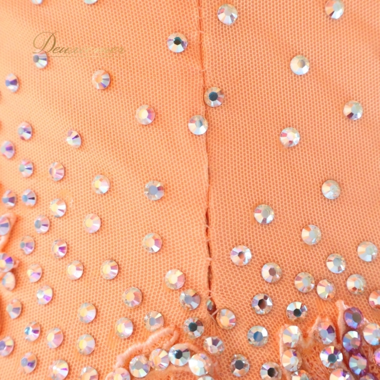 社交ダンス 衣装 白樺ドレス スタンダードドレス ドレス ワンピース スタンダード フロート ファー 蛍光 デモ 競技 ダンス パーティ 発表会 綺麗 オレンジ系 蛍光オレンジ フォーマル 軽量 上品 ダンス衣装 競技用ドレス 発表会用ドレス おしゃれ 可愛い