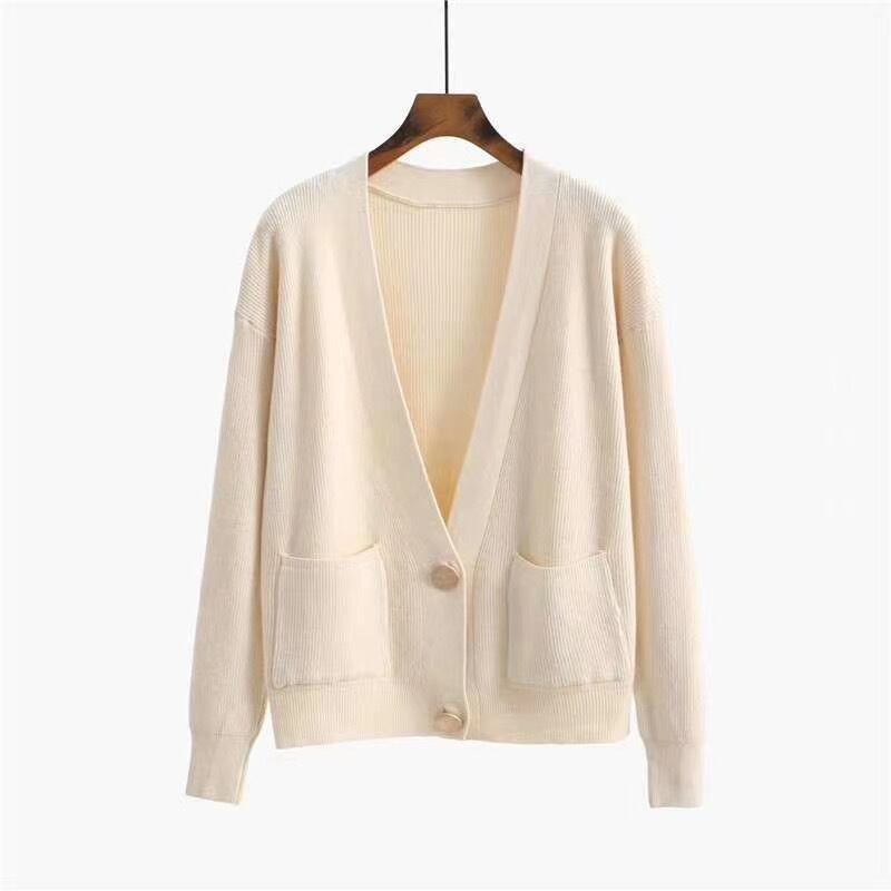 リブニットカーディガン