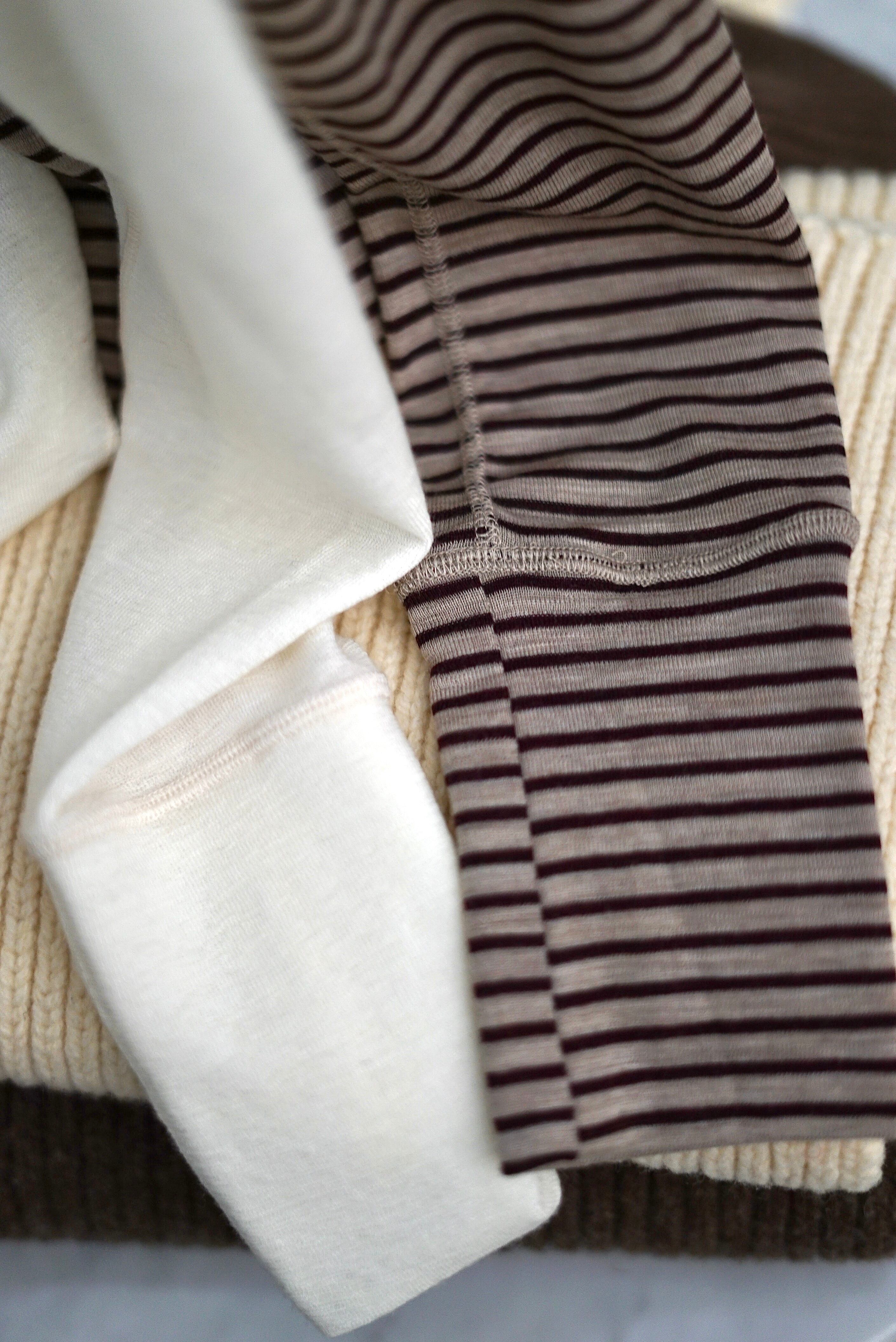 jonnlynx / wool rib tee (white, enji×beige) | JUQUI Online