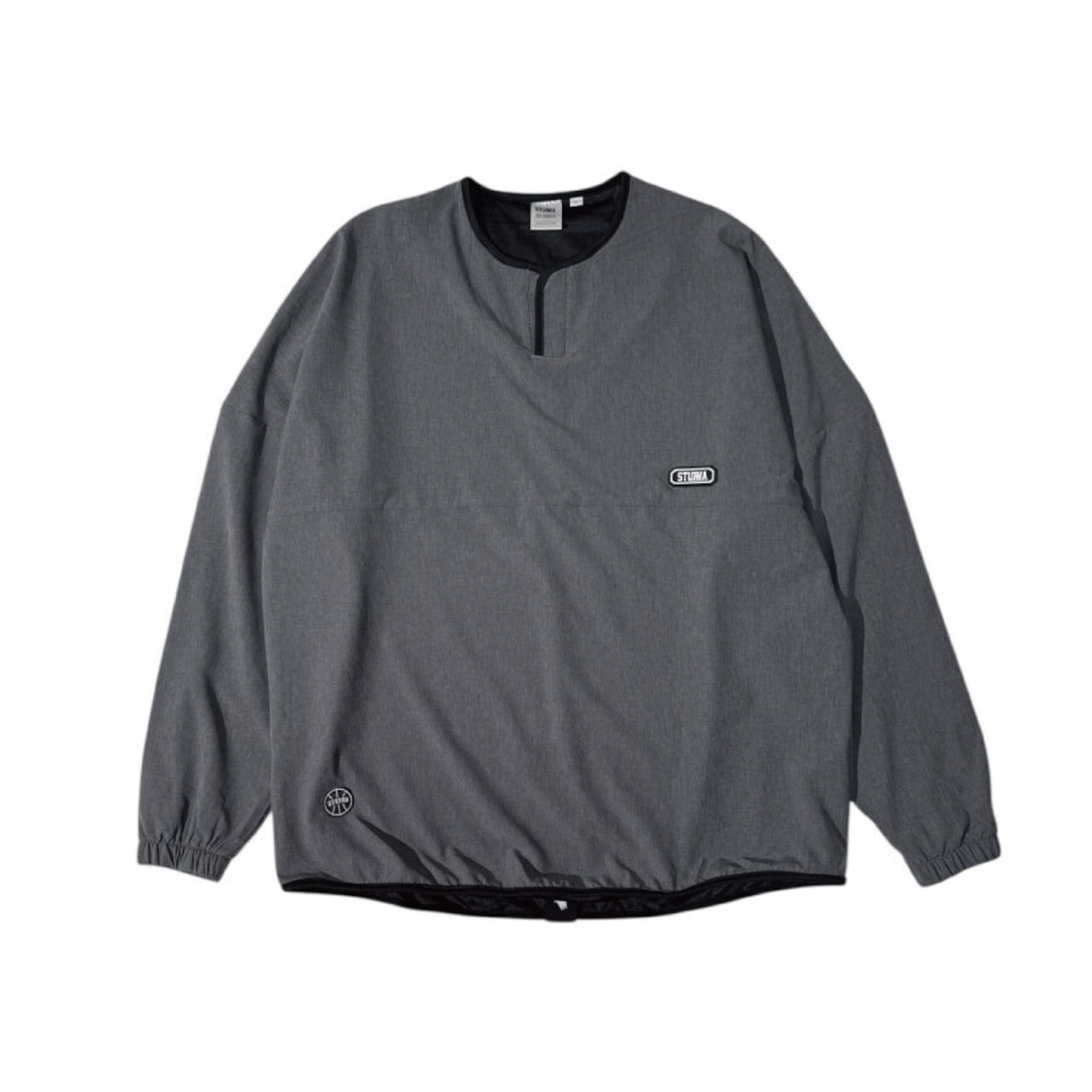 Henley nylon poncho : ダークグレー