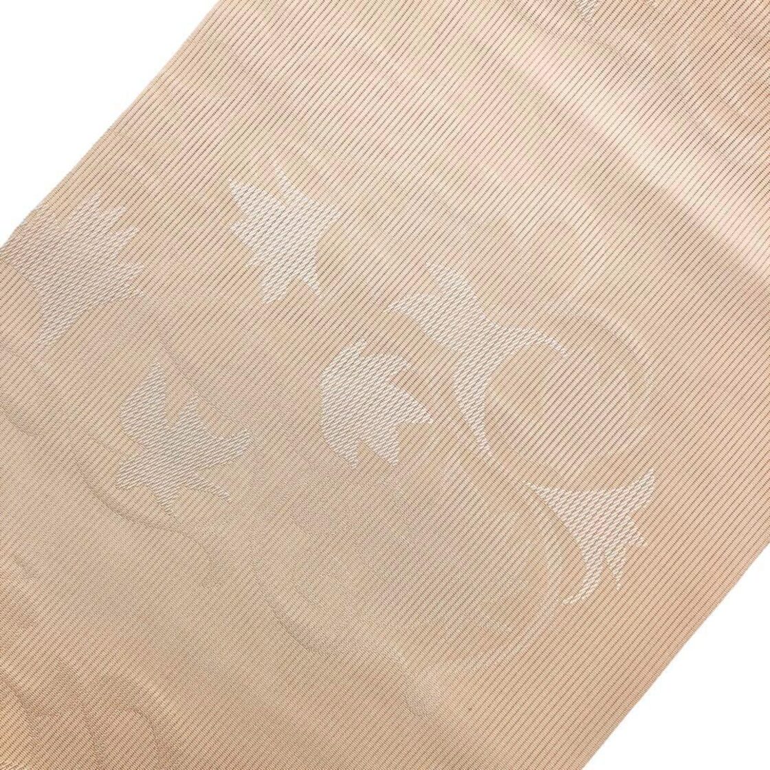 夏帯 名古屋帯 絽 上品な唐草模様 薄卵色 O-3448 | Pay ID 